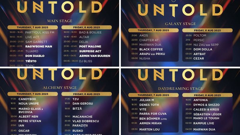 Organizatorii anunță LISTA completă a artiștilor de la Untold X, ediția aniversară. Vezi ce artiști urcă pe fiecare scenă &icirc;n parte