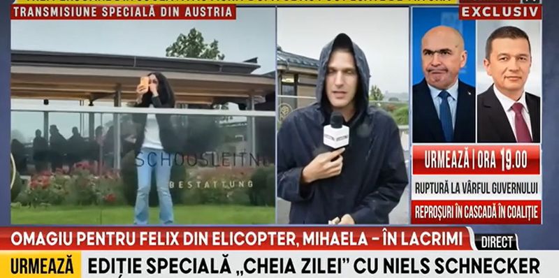 Mihaela Radulescu uitandu-se spre cer