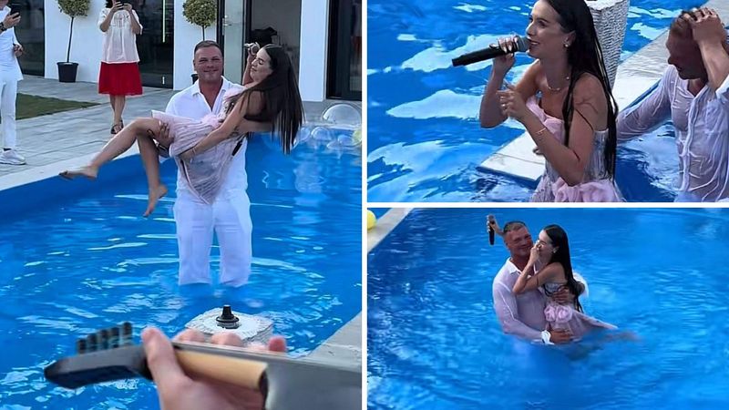 Georgiana Lobont, aruncata in piscina