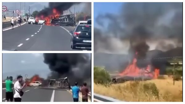 VIDEO Filmul tragediei din drumul spre Thassos! Trei persoane au murit pe loc şi două au fost grav rănite într-un accident rutier. Printre martori s-ar afla și români!