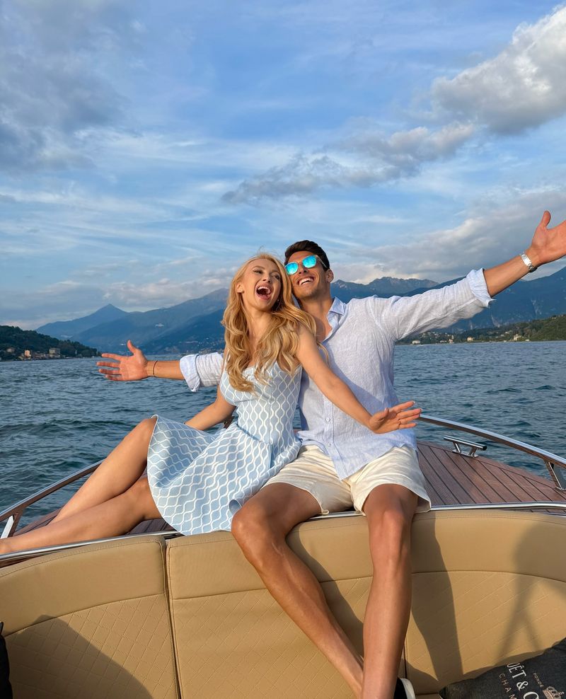 Andreea Bălan și partenerul ei, tenismenul Victor Cornea