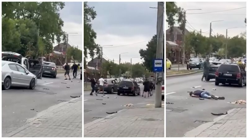 VIDEO Scene șocante s-au petrecut astăzi pe o stradă din Craiova. Două clanuri au fost implicate &icirc;ntr-o bătaie cu b&acirc;te, topoare și cuțite. O persoană a murit, iar alte patru au ajuns la spital. Motivul scandalului este HALUCINANT