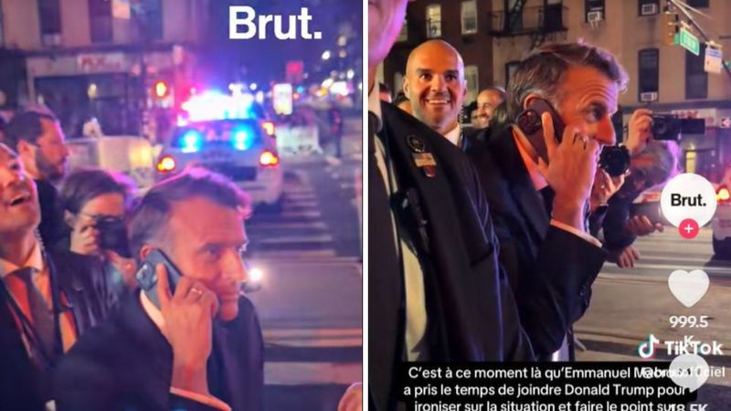 Ghici ce?&rdquo; Emmanuel Macron, blocat &icirc;n stradă de coloana lui Trump: președintele Franței a mers 30 de minute pe jos prin New York