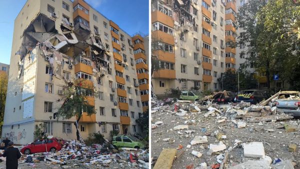 Liceul Teoretic &bdquo;Dimitrie Bolintineau&rdquo; din sectorul 5 al Capitalei, afectat de explozia violentă produsă la blocul din spatele său. Elevii şi profesorii, evacuaţi