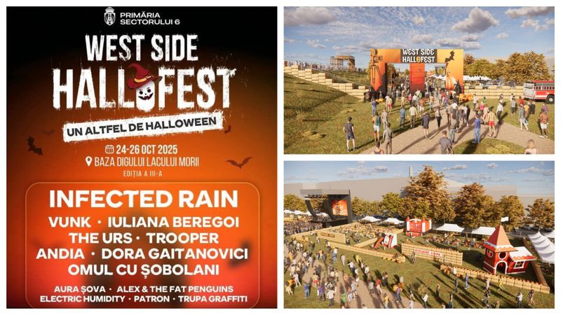 Program complet West Side Hallo Fest 2025. Cine sunt artiștii care vor urca pe cele două scene de la Locul Morii? Organizatorii pregătesc numeroase spectacole și atracții, o paradă a costumelor și un show cu 250 de drone pentru vizitatori