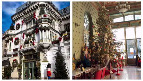 Crăciun de poveste &icirc;n inima CRAIOVEI! Cofetăria MINERVA, una dintre bijuteriile arhitecturale ale orașului, a fost decorată pentru sărbători și arată spectaculos
