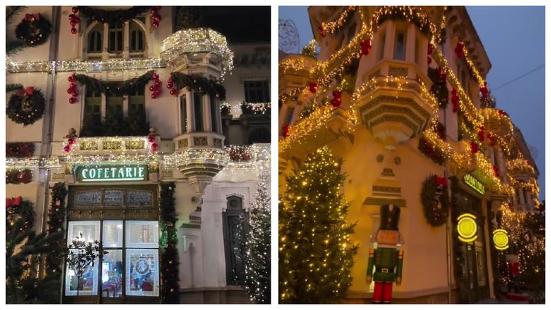 Imagini cu Cofetăria Minerva, decorată de sărbători 