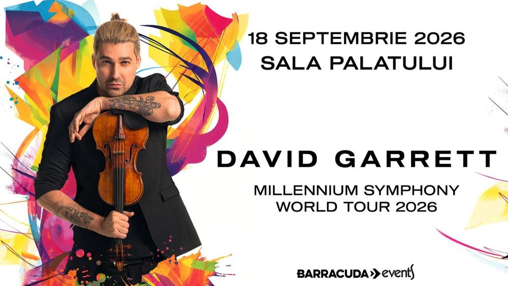DAVID GARRETT în concert la București cu Millennium Symphony World Tour 18 septembrie 2026