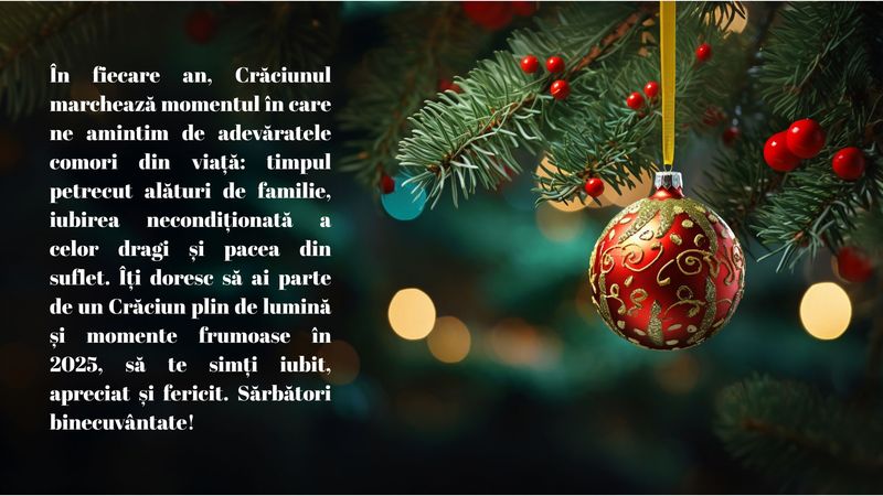 Vezi cele mai frumoase mesaje de Crăciun 2025 