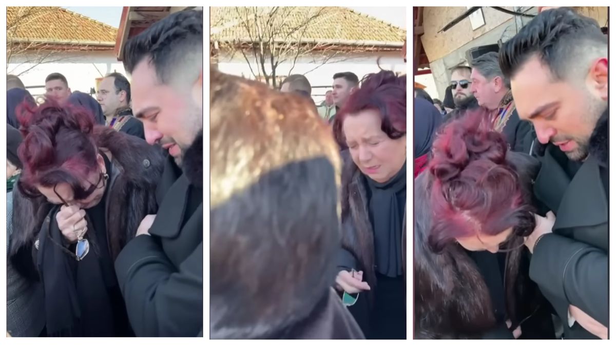 Imagini cu Maria Loga la &icirc;nmorm&acirc;ntarea lui Ion Drăgan 