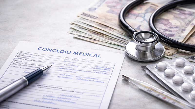 C&acirc;t bani pierzi dacă stai o săptăm&acirc;nă &icirc;n concediu medical &icirc;n 2026