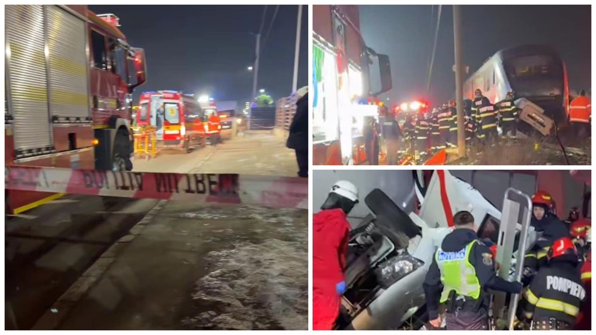 Un bărbat de 30 de ani, rănit grav după ce mașina sa a fost lovită de tren