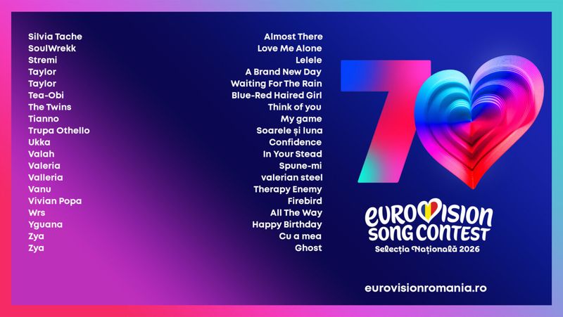 Vezi lista pieselor înscrise la Eurovision România 2026 