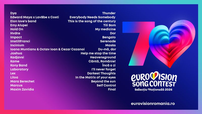 Piesele înscrise la Eurovision România 2026 