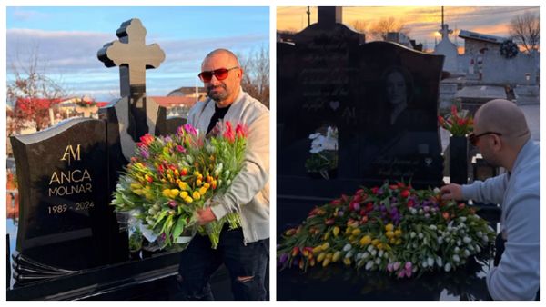 Gestul făcut de Claudiu Molnar &icirc;n amintirea soției sale, de Ziua &Icirc;ndrăgostiților! Bărbatul a mers la morm&acirc;ntul Ancăi cu un buchet imens de lalele