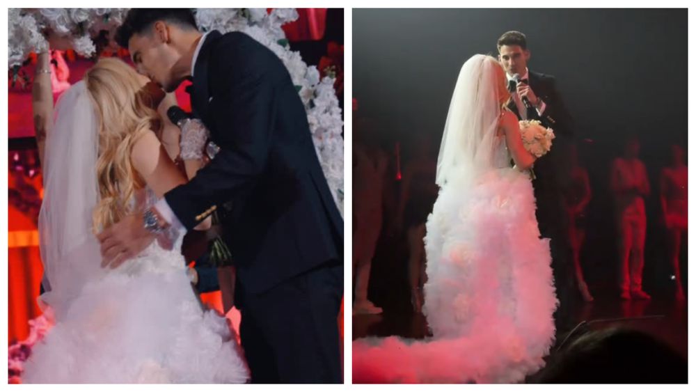 Andreea Bălan &bdquo;s-a căsătorit&rdquo; cu Victor Cornea pe scena de la Sala Palatului! Momentul emoționant a atins inimile fanilor: &bdquo;Doamne, &icirc;i ador! Iubirea plutește &icirc;n aer&rdquo;