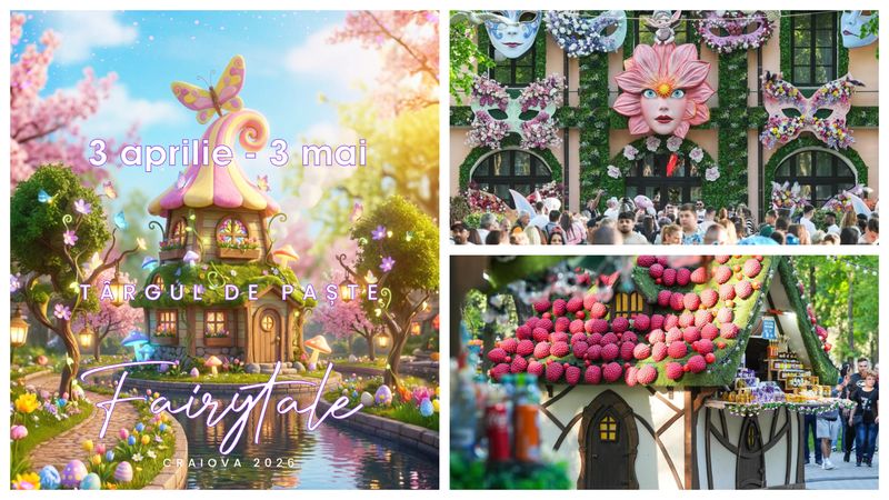 Parcul Romanescu se transformă &icirc;ntr-o lume de poveste &icirc;n perioada 3 aprilie - 3 mai 2026! Tot ce trebuie să știi despre T&acirc;rgul de Paște de la Craiova