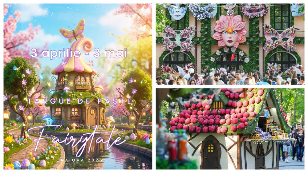 Parcul Romanescu se transformă &icirc;ntr-o lume de poveste &icirc;n perioada 3 aprilie - 3 mai 2026! Tot ce trebuie să știi despre T&acirc;rgul de Paște de la Craiova