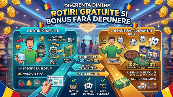 (P) Diferența Dintre Rotiri Gratuite și Bonus Fara Depunere