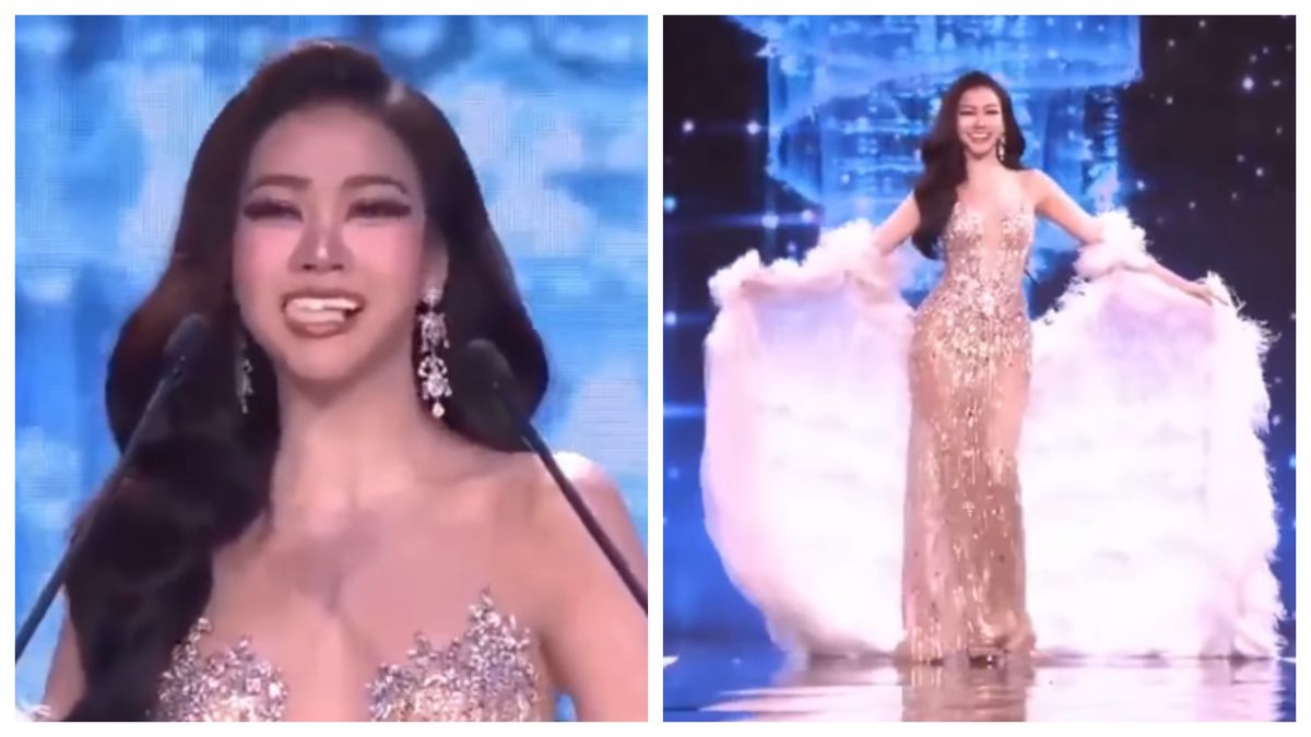 Moment jenant pentru o concurentă de la un concurs de frumusețe 