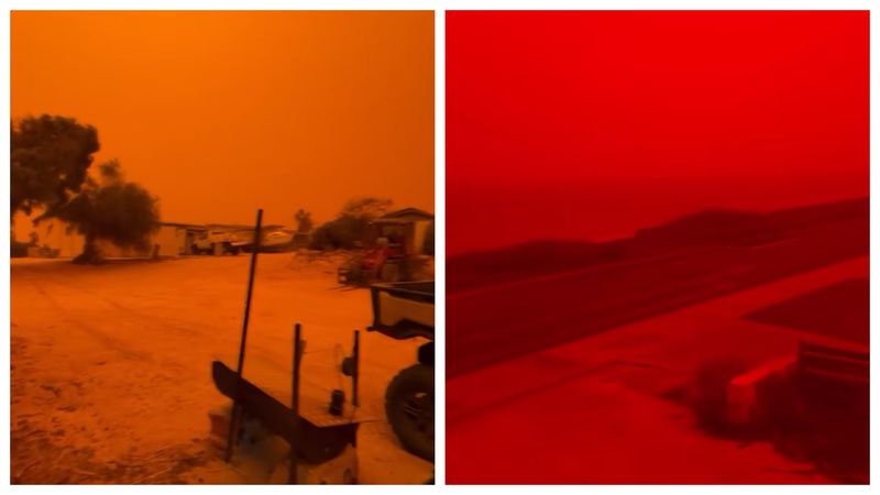 Imagini cu cerul roșu din Australia 