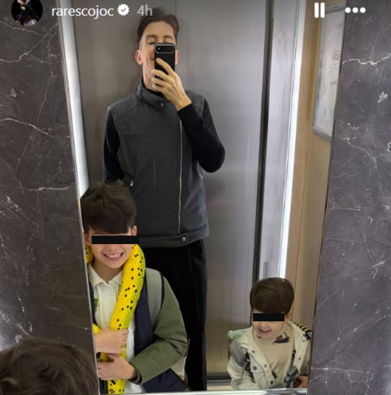 Rareș Cojoc, alături de copiii lui 