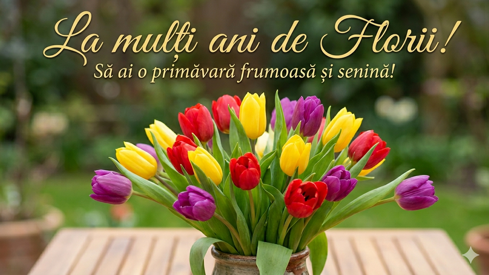 MESAJE DE FLORII 2026. Cele mai frumoase urări și felicitări pentru sărbătoriții zilei: "La mulți ani! Sper ca această zi să fie presărată cu flori, să-ți aducă numai momente de fericire şi să-ți &icirc;mplinească toate dorințele!&rdquo;