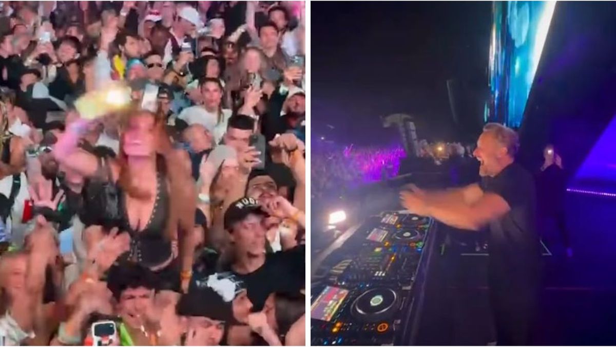 Reactia emotionanta a DJ-ului David Guetta in momentul in care isi vede fiica in multime la celebrul festival Coachella