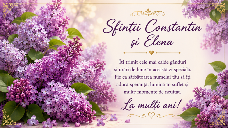 Felicitări de Sfinții Împărați Constantin și Elena 