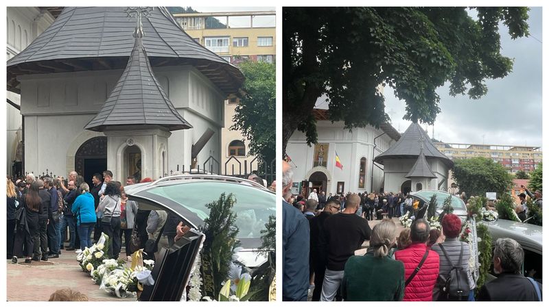 Imagini de la înmormântarea polițistului din Piatra-Neamț