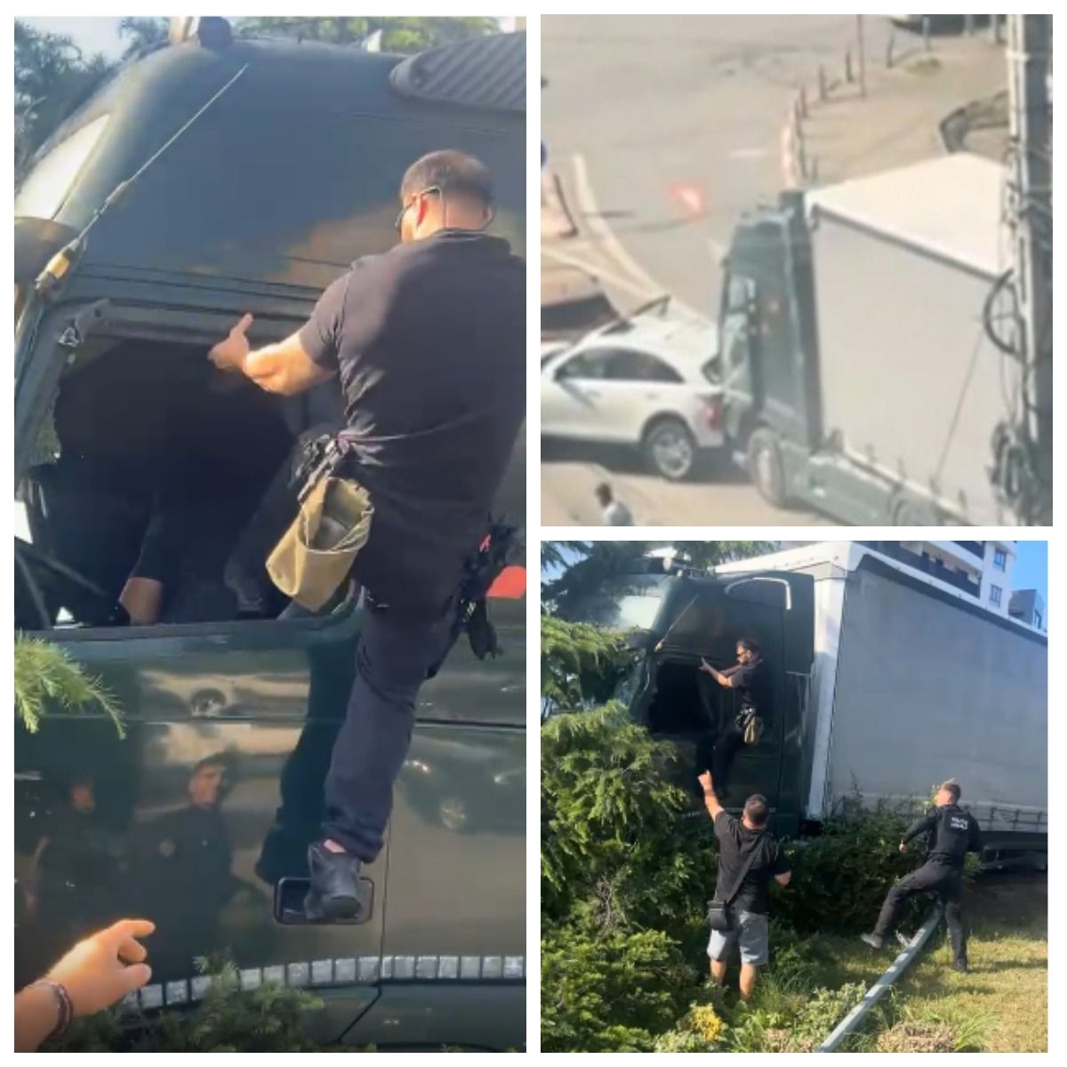 Șoferul de TIR a fost bătut la locul accidentului din Constanța