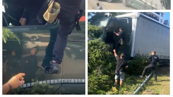 VIDEO APĂRUT ACUM! Gestul polițistului urcat pe TIR și reacția martorilor. CE NU S-A VĂZUT PRIMA DATĂ, CE I S-A &Icirc;NT&Acirc;MPLAT șoferului după dezastrul rutier și CE LE-A RECUNOSCUT anchetatorilor: "Dă-i cu spray! Dă-i una la coaste! &Icirc;nmoaie-l, f..."