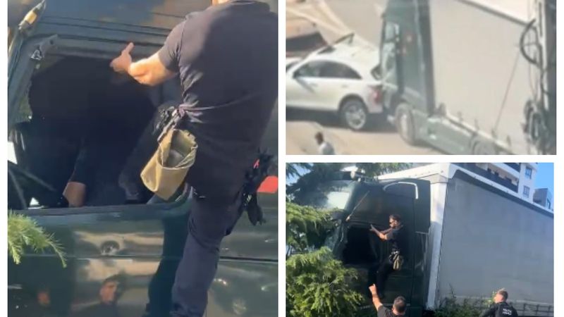 VIDEO APĂRUT ACUM! Gestul polițistului urcat pe TIR și reacția martorilor. CE NU S-A VĂZUT PRIMA DATĂ, CE I S-A &Icirc;NT&Acirc;MPLAT șoferului după dezastrul rutier și CE LE-A RECUNOSCUT anchetatorilor: "Dă-i cu spray! Dă-i una la coaste! &Icirc;nmoaie-l, f..."