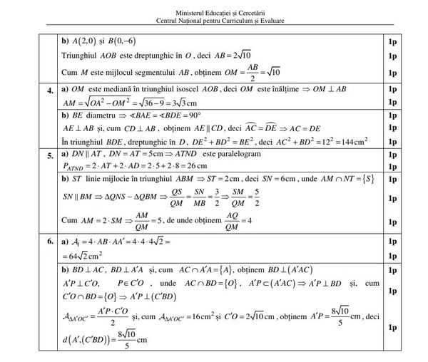 UPDATE. Baremul de corectare la matematică a fost publicat. Elevii de clasa a VIII-a au susținut astăzi, 24 iunie 2026, a doua probă din cadrul Evaluării Naționale