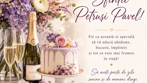 Mesaje de SF. PETRU ȘI PAVEL 2026. Idei de urări și felicitări pentru sărbătoriții zilei de 29 iunie: &bdquo;De ziua numelui tău, &icirc;ți doresc tot binele din lume, noroc, fericire si sănătate și să ți se &icirc;ndeplinească toate dorințele. La mulți ani!&rdquo;