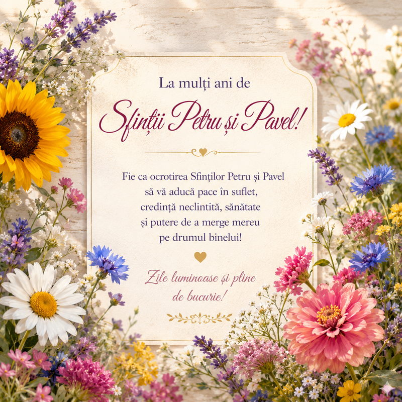 Urări și felicitări de Sf. Petru și Pavel 