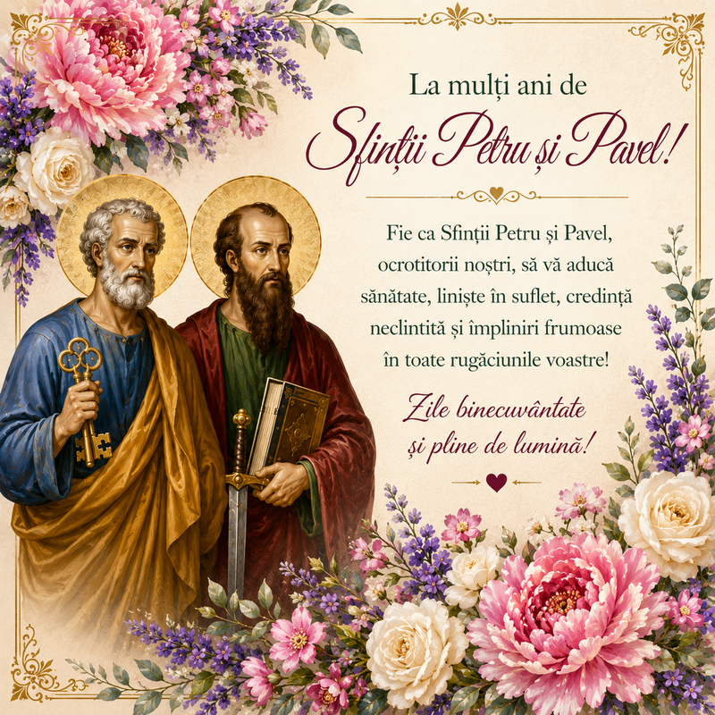 Idei de mesaje și urări de Sf. Petru și Pavel 