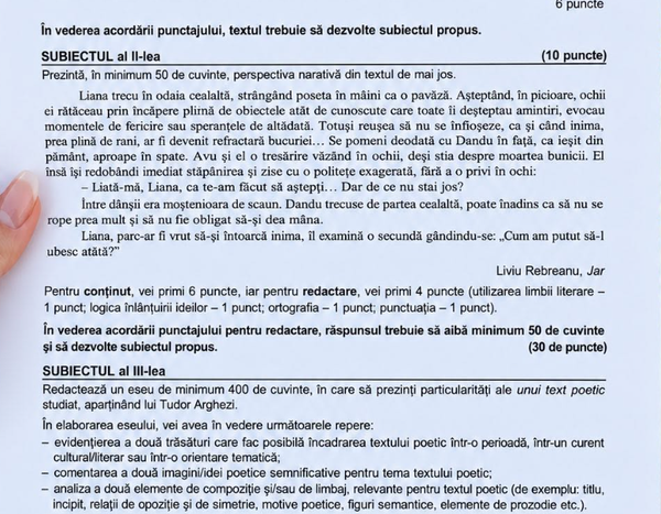 UPDATE. Astăzi, 29 iunie 2026, &icirc;ncep probele scrise din cadrul examenului național de BACALAUREAT. Elevilor de la real le-a picat George Bacovia la subiectul al III-lea, &icirc;n timp ce elevii de la uman au avut Tudor Arghezi