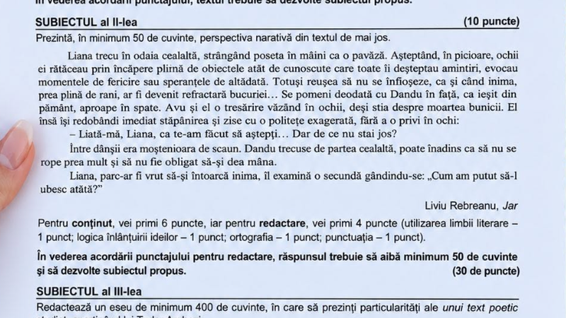 UPDATE. Astăzi, 29 iunie 2026, &icirc;ncep probele scrise din cadrul examenului național de BACALAUREAT. Elevilor de la real le-a picat George Bacovia la subiectul al III-lea, &icirc;n timp ce elevii de la uman au avut Tudor Arghezi