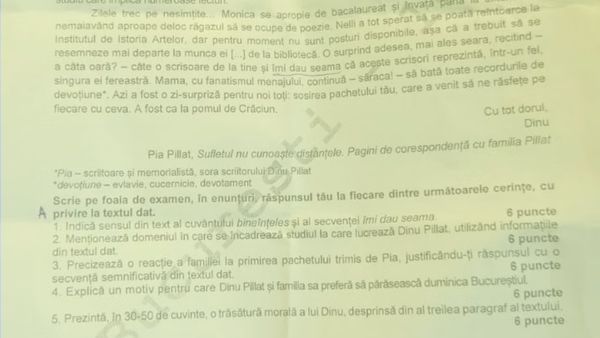 UPDATE. Astăzi, 29 iunie 2026, &icirc;ncep probele scrise din cadrul examenului național de BACALAUREAT. Elevilor de la real le-a picat George Bacovia la subiectul al III-lea