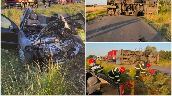Accident &icirc;n Brăila! Doi soți au murit după ce remorca unui tir s-a desprins