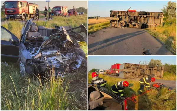 Accident &icirc;n Brăila! Doi soți au murit după ce remorca unui tir s-a desprins