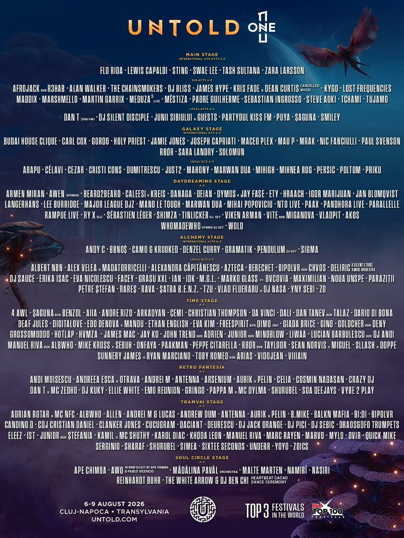 UNTOLD ONE line-up în 2026 