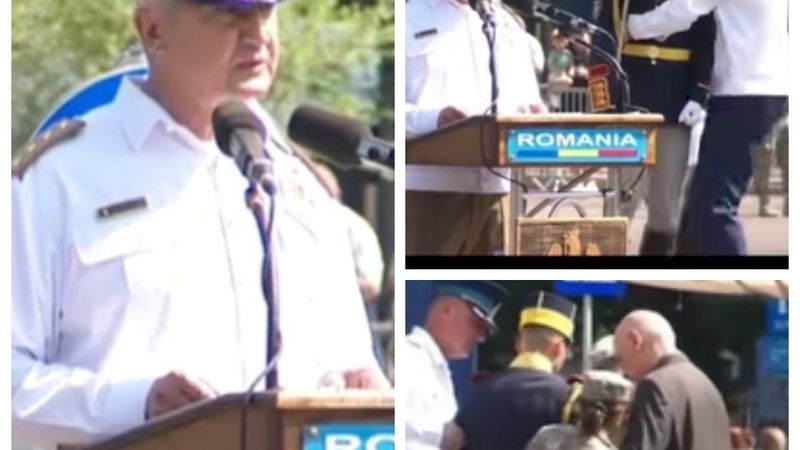 VIDEO Ce s-a &icirc;nt&acirc;mplat cu militarul căruia I S-A FĂCUT RĂU &icirc;n timpul ceremoniei de Ziua Aviației şi CE AU SURPRINS IMAGINILE &icirc;n timp ce şeful Armatei și-a continuat discursul: "Offf, săracul băiat! Sper că..."