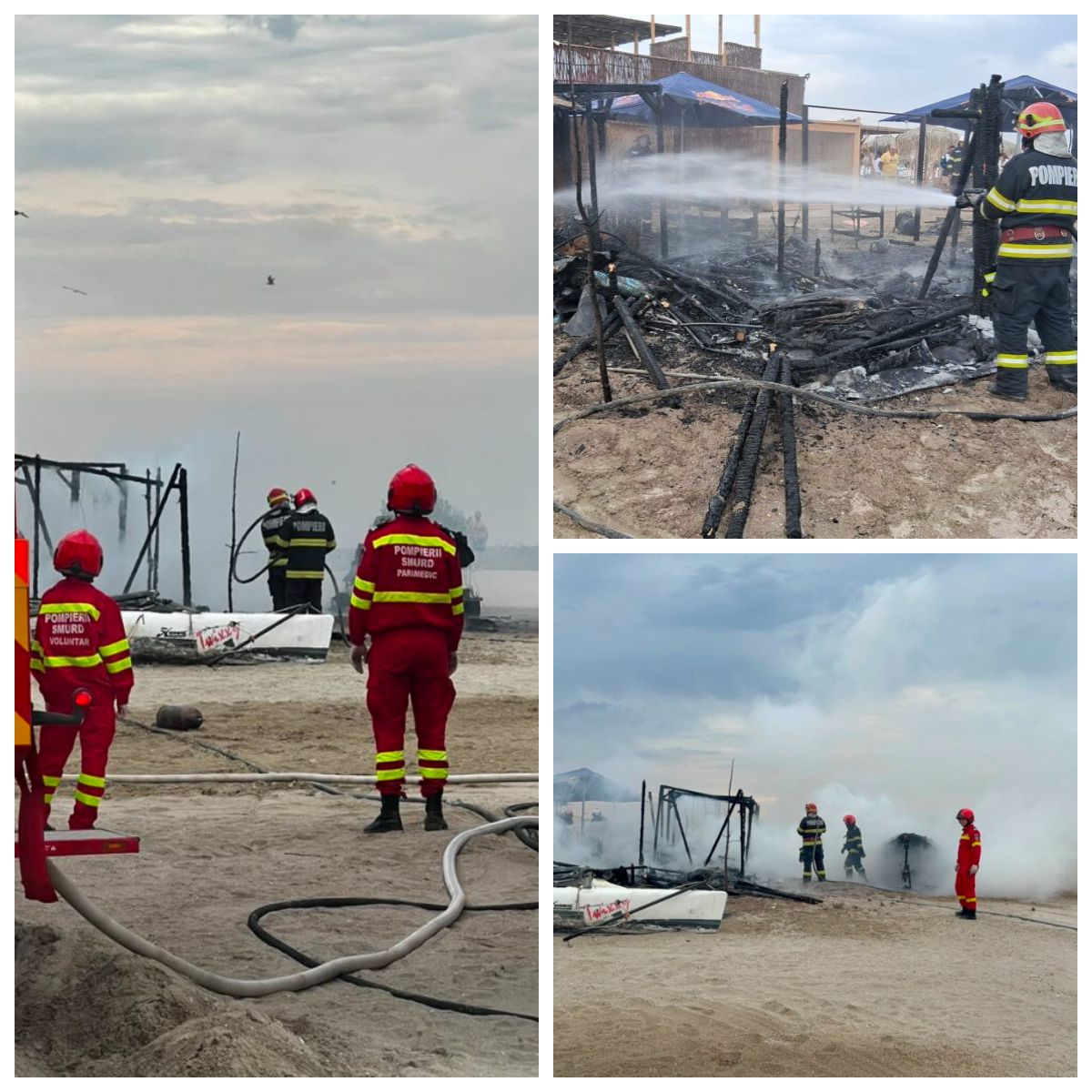 Incendiu pe plajă &icirc;n Constanța 