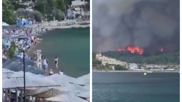 Situație dramatică &icirc;n Grecia, unde incendiile fac ravagii! Sute de turiști au fost evacuați pe mare din calea focului. &Icirc;n Halkidiki, flăcările au ajuns p&acirc;nă la 30 de metri &icirc;nălțime
