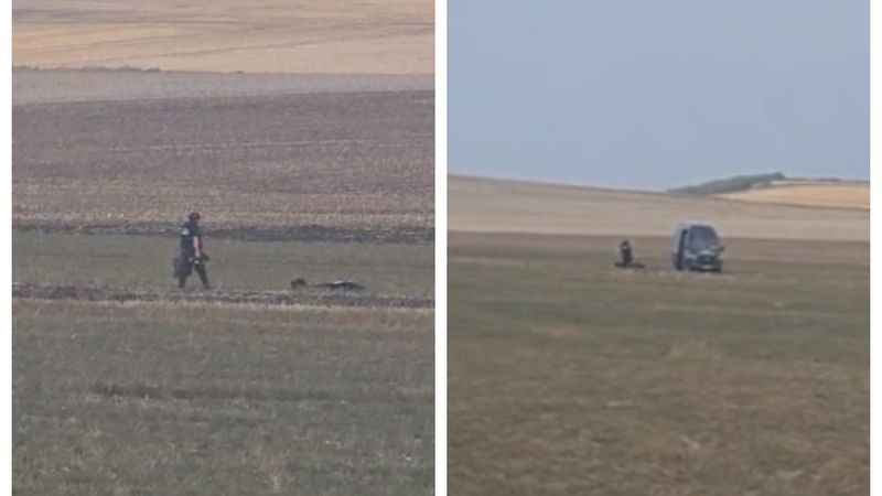 DRONĂ prăbuşită pe un c&acirc;mp din judeţul Vaslui! Zona a fost verificată de un echipaj pirotehnic al SRI. Potrivit primelor informații, aparatul ar avea explozibil la bord