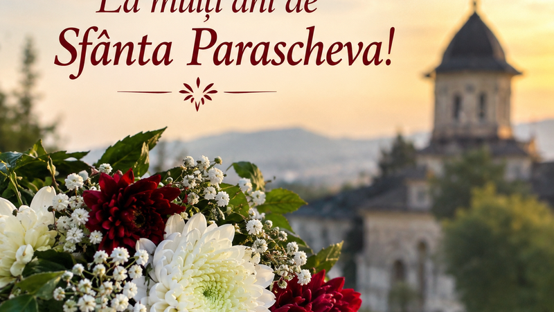 Mesaje de SF&Acirc;NTA PARASCHEVA 2026. Urări și felicitări pentru sărbătoriții zilei de 14 octombrie: &bdquo;La mulți ani! Să ai o zi de poveste, plină de momente magice și amintiri frumoase alături de cei dragi. Toate dorințele să ți se &icirc;ndeplinească!&rdquo;