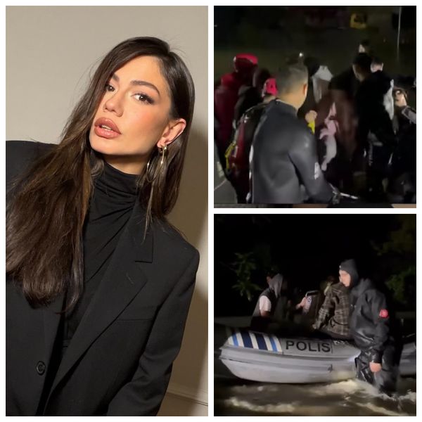 VIDEO Actrița Demet &Ouml;zdemir și c&acirc;ntărețul Murat Boz AU FOST SALVAȚI din calea inundațiilor. Cei doi au rămas captivi &icirc;ntr-o clădire, &icirc;n timp ce o ploaie torențială a lovit Istanbulul: &bdquo;Sper ca toată lumea să scape din această catastrofă...&rdquo;