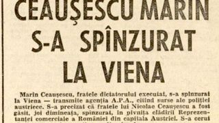 29 decembrie. Marin Ceaușescu, fratele mai mare al lui Nicolae, se sinucide la Viena. Care a fost soarta lui Ilie, Andruța și Florea